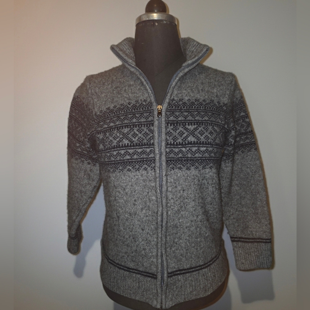 Lorenzo Charcoal and Black Zip-Up Sweater